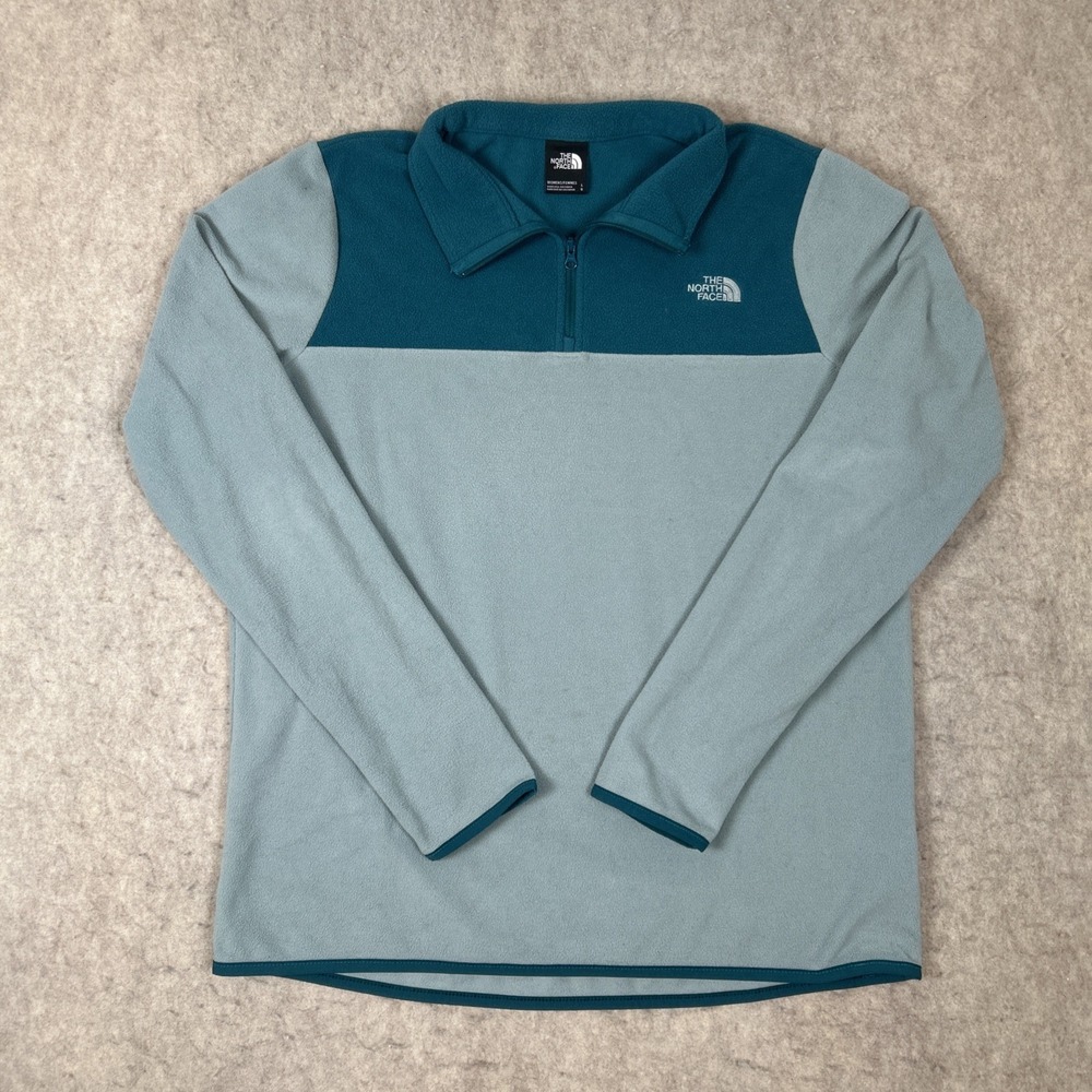 North Face 1/4 Zip Fleece Pullover Women's Large Multicolor Color Green